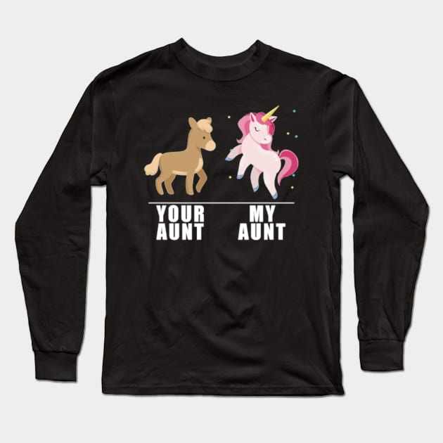 Your Aunt My Aunt Unicorn- Long Sleeve T-Shirt by Xizin Gao